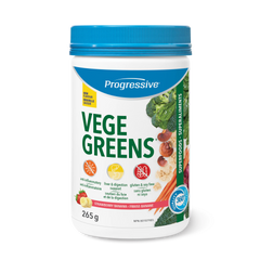 a jar of progressive vege greens with broccoli, cauliflower,