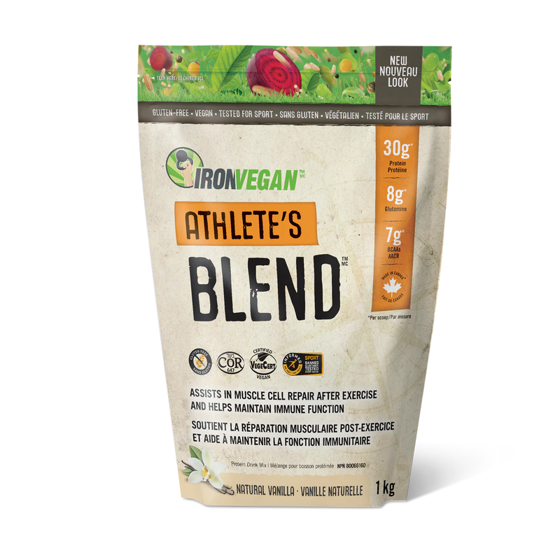 a bag of ironvegan athlete's blend