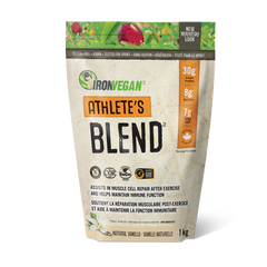 a bag of ironvegan athlete's blend