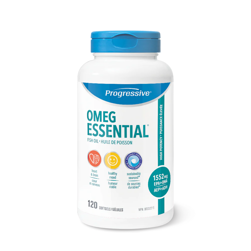 a bottle of progreassive omeg essential