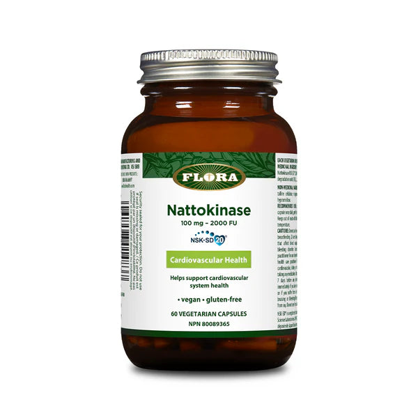 a bottle of nattoliniase on a white background