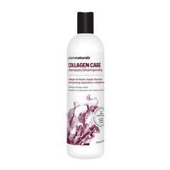 a bottle of collagen care shampoo on a white background