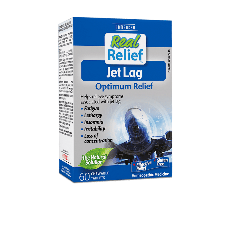 a bottle of real relief jet log on a green background