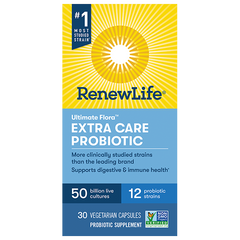 a box of renewlife ultimate flo extra care probiotic