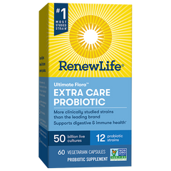 a box of renewlife ultimate flo extra care probiotic