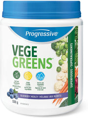 a jar of progressive vege greens with broccoli, cauliflower,