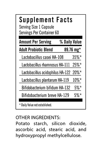 a jar of adult's probiotic tablets