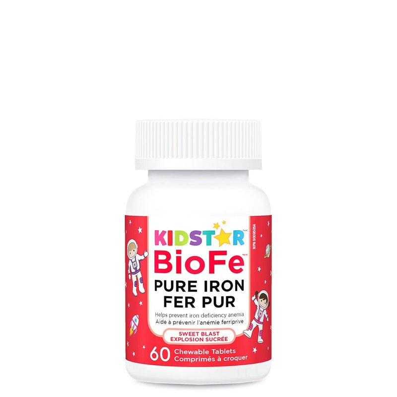 a bottle of kidstar biofe pure iron fer pur