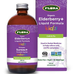 a bottle of elderberry liquid next to a box