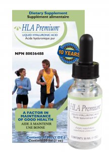 a bottle of hla premium with a picture of a man running