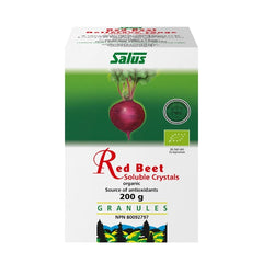 a box of red beet liquid on a white background