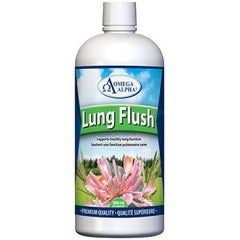 a bottle of lung flush on a white background