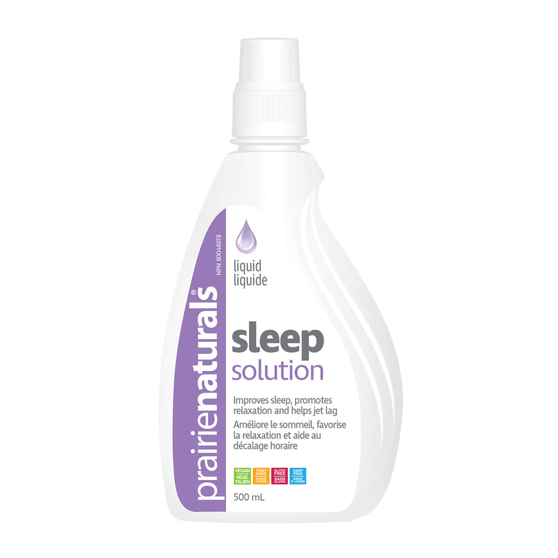 a bottle of sleep solution on a white background