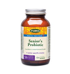 a bottle of flora senior's probiotic