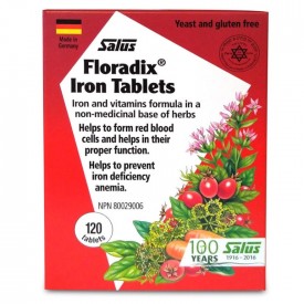 a box of iron tablets on a white background