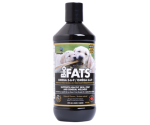 a bottle of fats for dogs