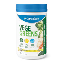 a jar of progressive vege greens with broccoli, cauliflower,