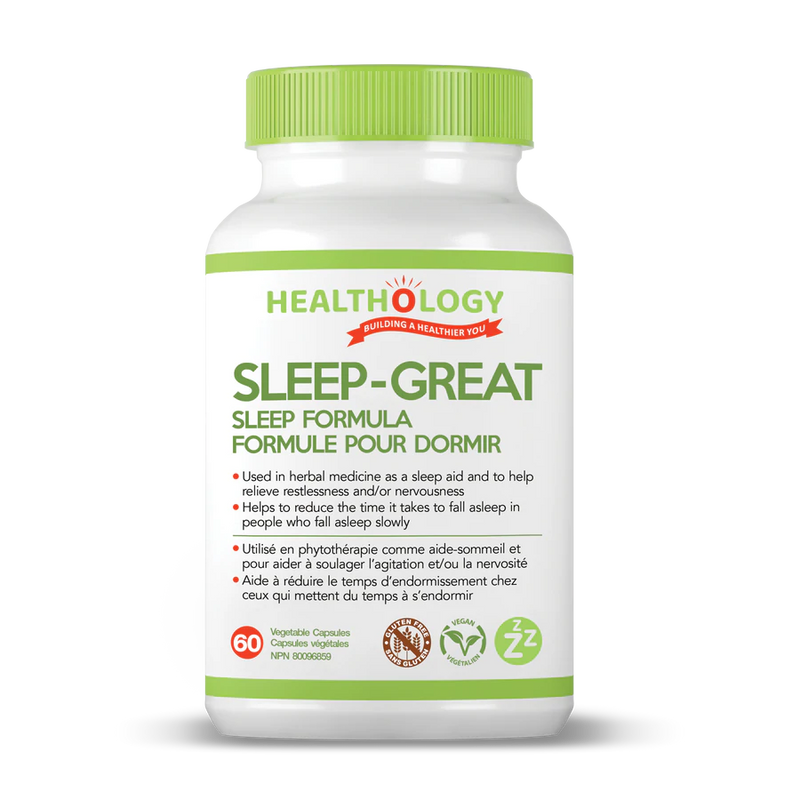 a bottle of healthology sleep great formula