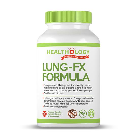 a bottle of healthology lung - fix formula