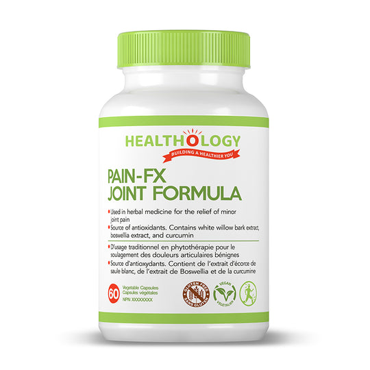 a bottle of healthology pain - fix joint formula