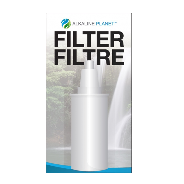 a package of filter filters with a waterfall in the background